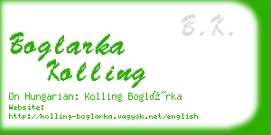 boglarka kolling business card